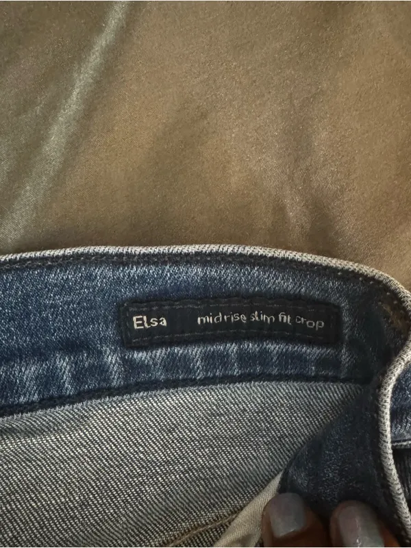 Citizens of Humanity Elsa Mid-Rise Skinny Crop Jeans dark wash ripped size 24 - Image 8