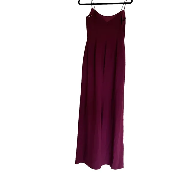 NWOT After Six X Nordstrom Spaghetti Strap V-Back Crepe Gown with Front Slit 4 - Image 9