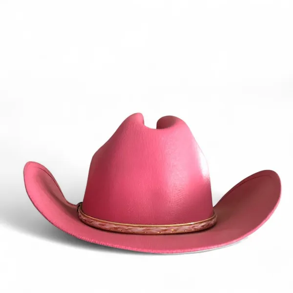 Pink Western Boho Cowboy Cowgirl Hat Cap Festival Rave Coachella Fairy Rodeo Rancher Farm Cottagecore Sz L Measurement in pics - Image 3