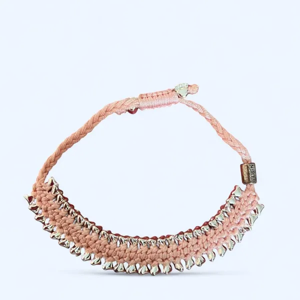 Heart You Back pink dog bone bracelet with silver bones and paws - Image 5