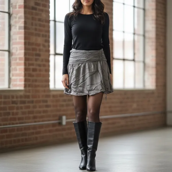 Aerie Gray Skorts with Ruched Waistband and Flowy Silhouette - Image 16
