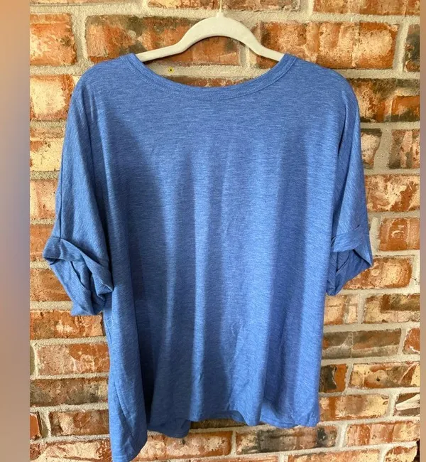 Blue Oversized Boxy 3/4 Sleeve Tee Size L - Image 3