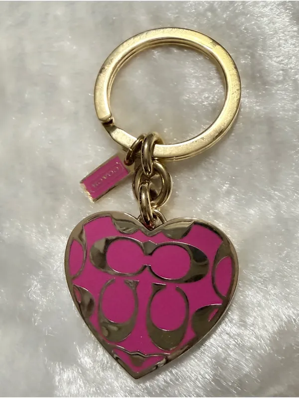 Coach Signature Fuschia Pink Keychain Keyfob NWOT - Image 3