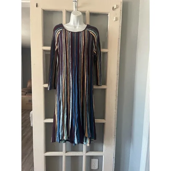 Anthropologie‎ Moth Striped High Low Dress - Image 4