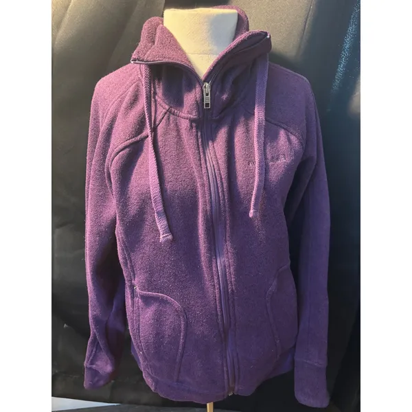Avalanche Womens Purple Full Zip Fleece Jacket Funnel Neck Sweater Knit Size M - Image 3