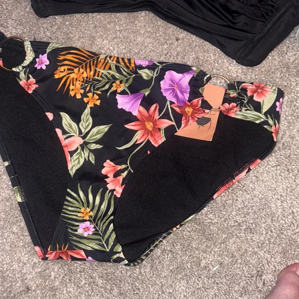 Shade & Shore Black Floral Bikini - Image 2