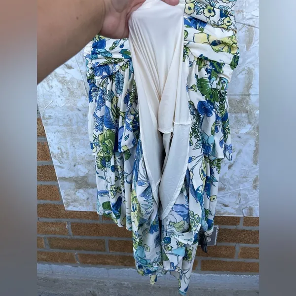 Abercrombie & Fitch High Neck Ruched Tiered Maxi Dress size XS - Image 5