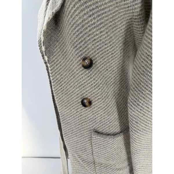 Magnolia Boutique M/L Womens Herringbone Double Breasted Long Coat Quiet Luxury - Image 5