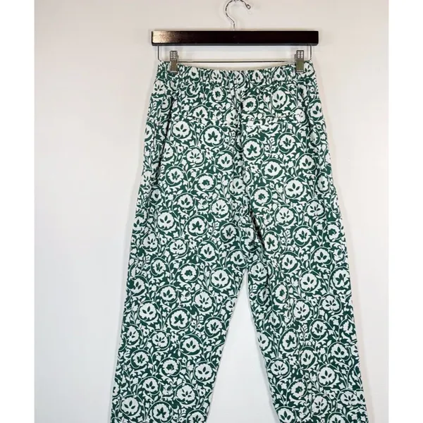Boden Womens Pants Green Enchanting Bloom Linen Straight Trouser Boho Size 2 - Image 9