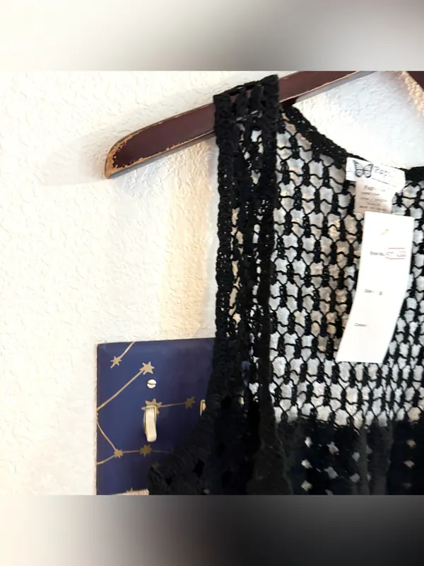 NWT Papillon Womens Crochet Lace Vest 100% Cotton Western Boho Size Small - Image 5