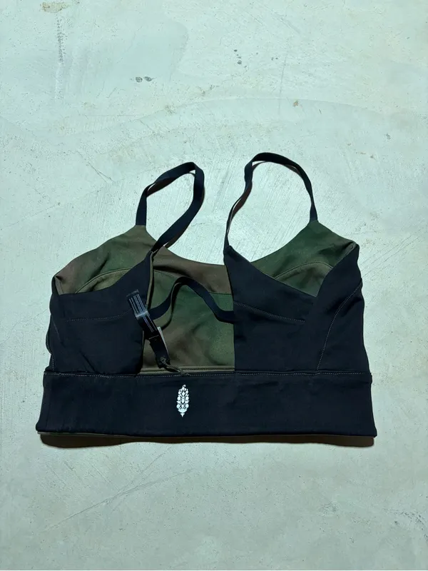 Free people movement FP Green Black reversible sports bra medium - Image 6