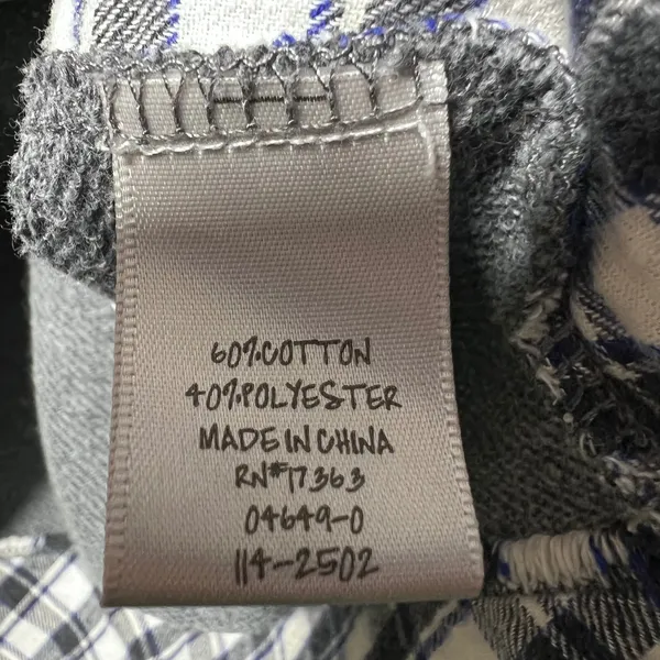 Olsenboye‎ Womens Gray Plaid Trim 3/4 Sleeve Sweatshirt Pockets Large Pullover - Image 3