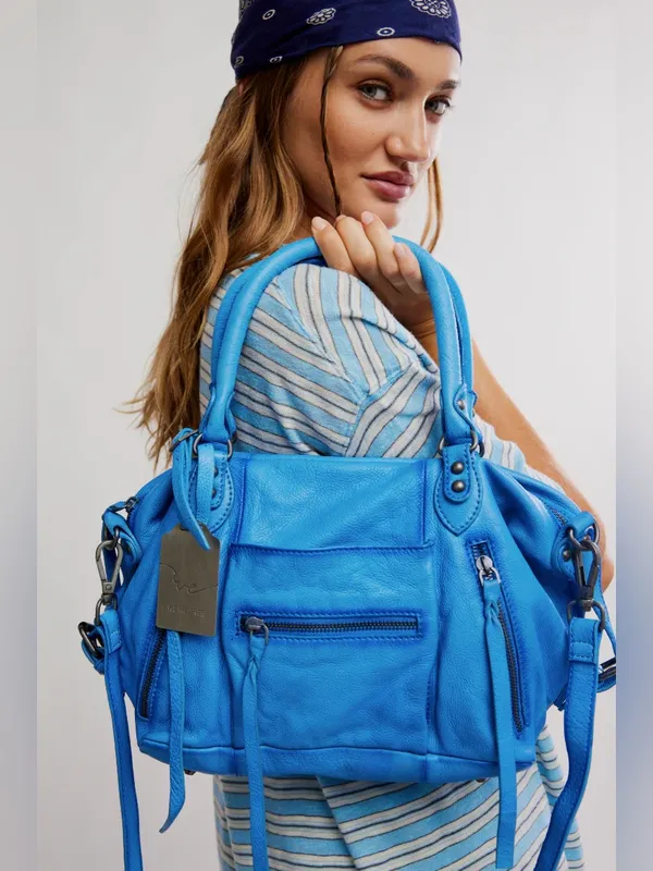 🆕 We The Free X Free People | Baby Emerson Tote Bag | Sapphire | ✨Sold Out✨ - Image 2
