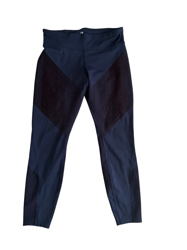 GAP Fit Sculpt Compression Navy Ribbed 7/8 Leggings Size Large - Image 3