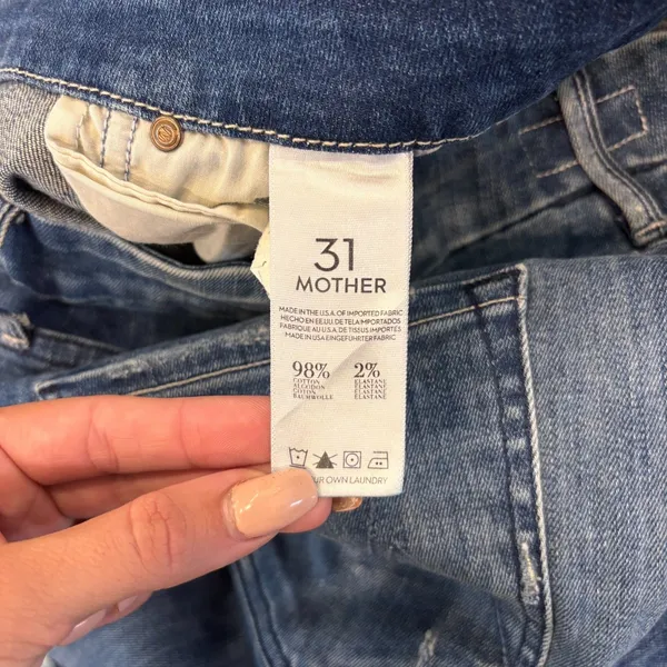Mother Jeans The Looker Ankle Crop Zip Low Rise Skinny Jeans 31 Distressed 35x28 - Image 5