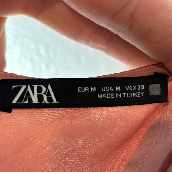 ZARA Size M Pink Satin Slip Dress Side Slit Spaghetti Straps Bloggers Favorite - Image 4