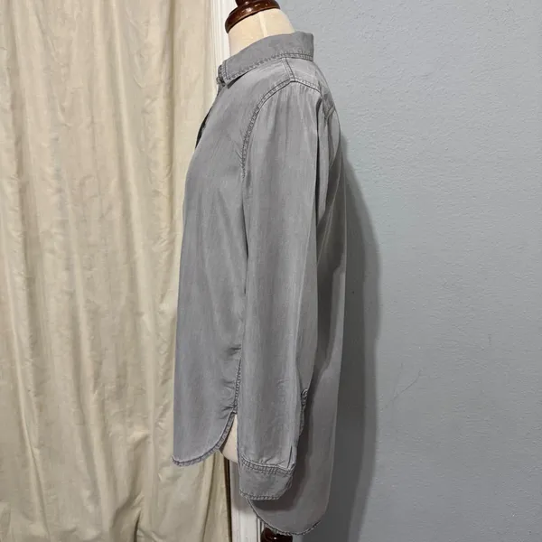 Gap 1969 Womens Grey Lyocell Denim Button Down Tunic Shirt‎ Size M Career - Image 5