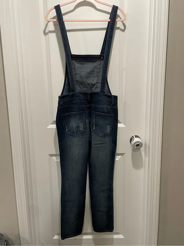 Free People We The Free Milo washed Denim Overalls Size 26 - Image 8