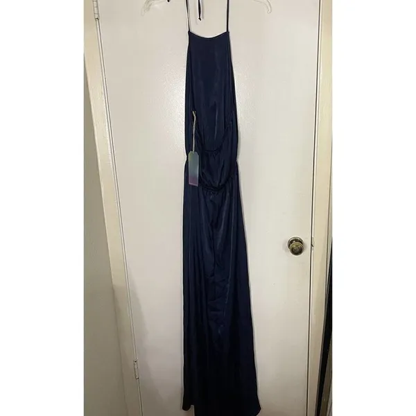 NWT Revolve Show me Your Mumu Heather halter navy side slit maxi dress small - Image 8