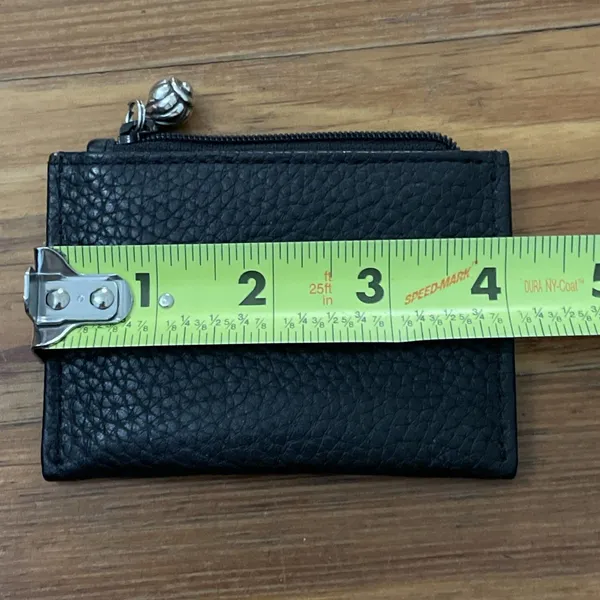 Brighton Black Leather Card Wallet Coin Purse Heart Shaped ID Window 3x4" - Image 9