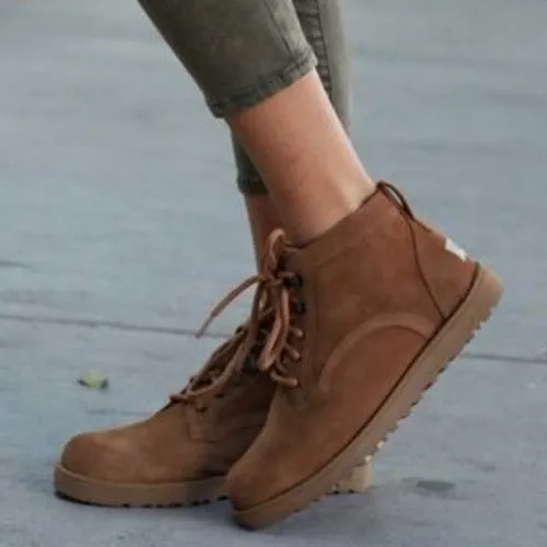 UGG Bethany Classic Slim Chestnut Suede Lace Up Shoes Boots - Image 2