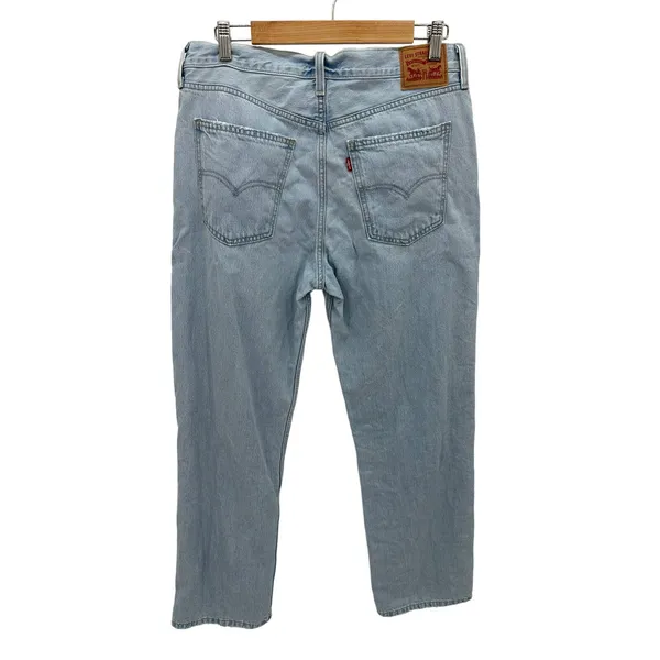 Levis Womens Low Pro Straight Light‎ Wash Denim Jeans Distressed Loose Size 30 - Image 2