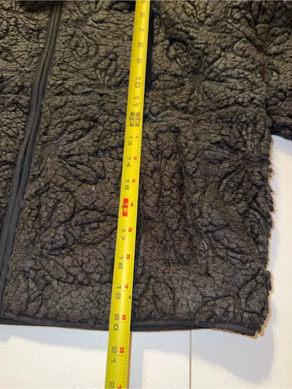 Roxy Blurry Cloud Full Zip Polar Fleece Floral Sherpa Mock Neck Black Medium NEW - Image 5