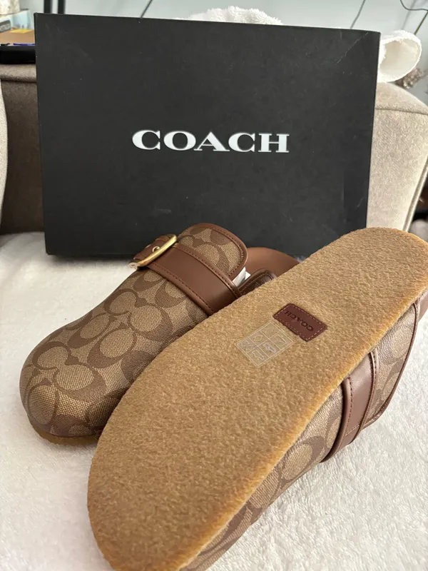 Coach Signature Canvas Mules Sz10 Unisex - Image 10
