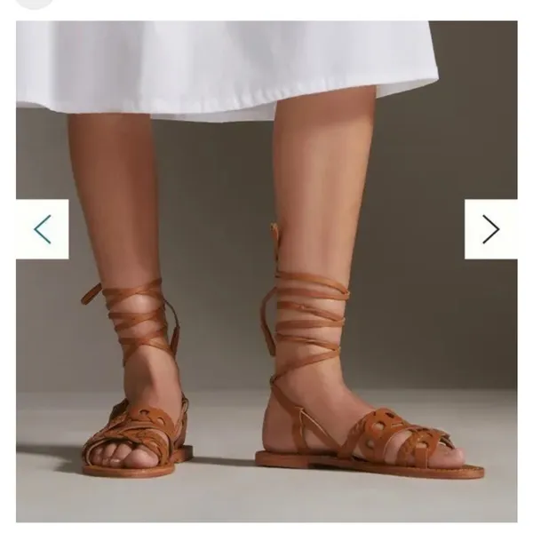 Anthropologie Pilcro & the letterpress woven tie up sandals - Image 2