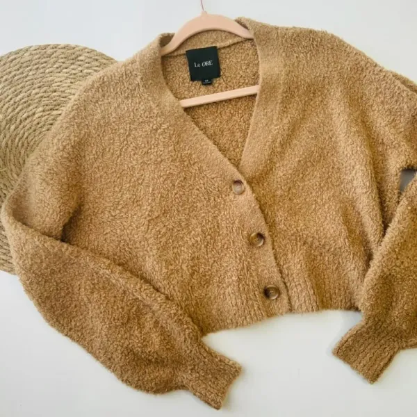 Le Ore Modena Cozy Cardigan in Lion King Size XSmall‎ Oversized Cropped - Image 3
