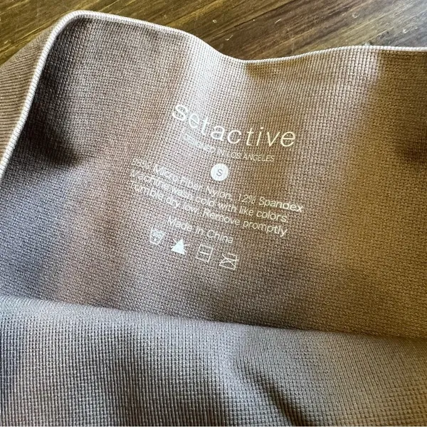 SETactive SET Active High Rise Ribbed Leggings Tan Nude Sculptflex Seamless S - Image 9
