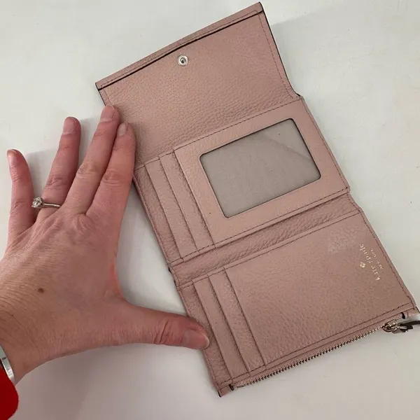 Kate Spade Blush Pink Neutral Leather‎ Tri-Fold Wallet - Image 6