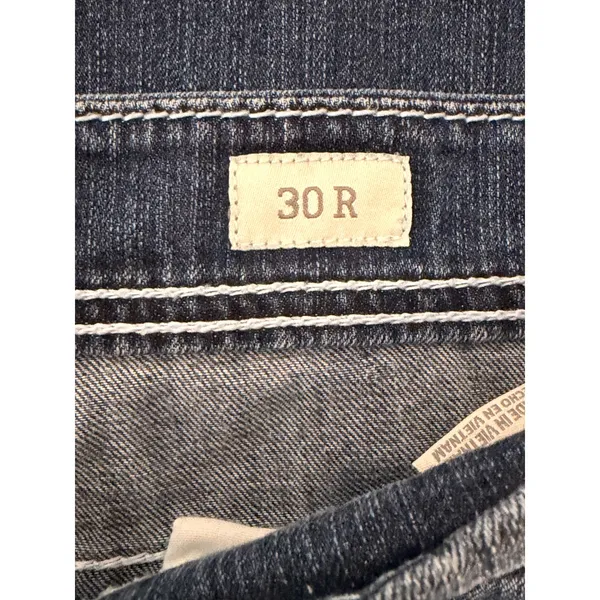 BKE Payton Straight Leg Jeans Womens 30R Medium Dark Wash Thick Stitch Buckle - Image 5