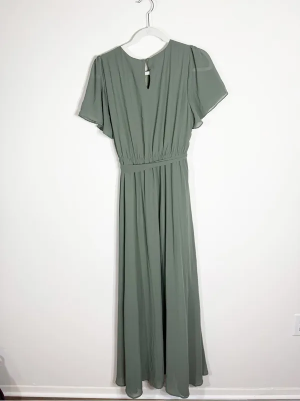 NWT Baltic Born Naomi Short Sleeve Maxi Dress Dark Sage Green Size Medium - Image 6