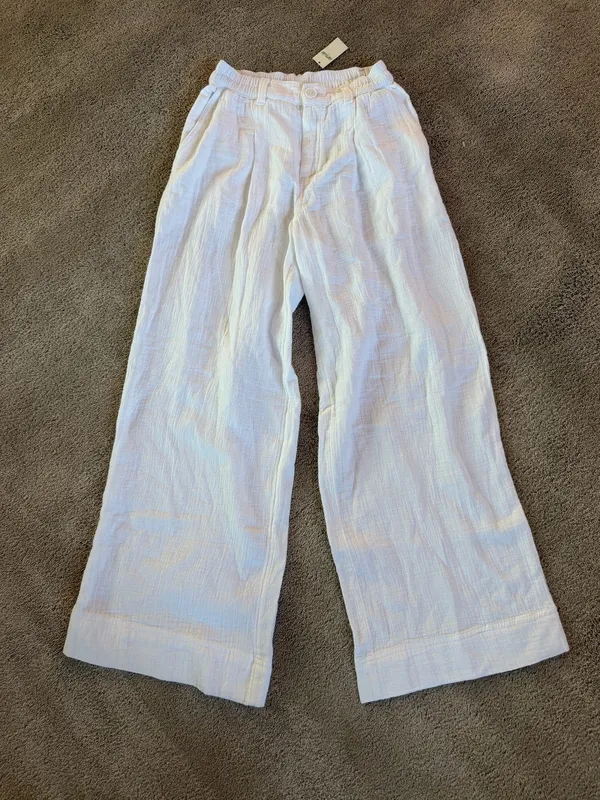 Aerie White Wide Leg Pants XS Short NWT - Image 2