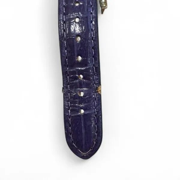 Vintage rectangle‎ quartz watch purple crocodile pattern leather rhinestone - Image 4