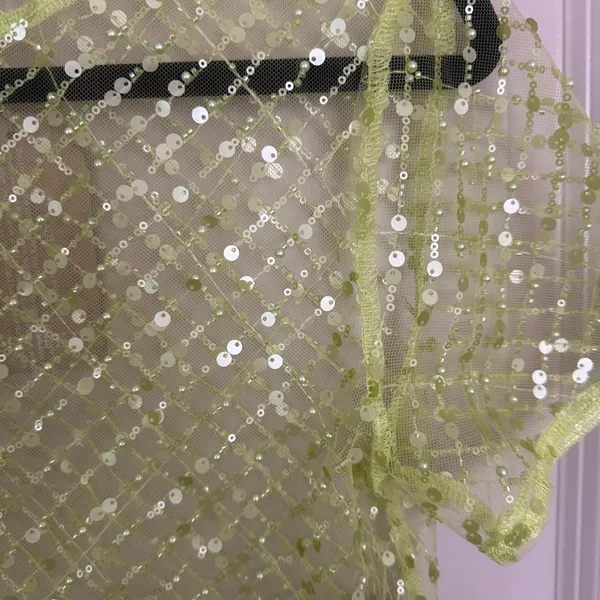 Meshki NWT Sequin Mesh Short Sleeve Crop Top - Image 6
