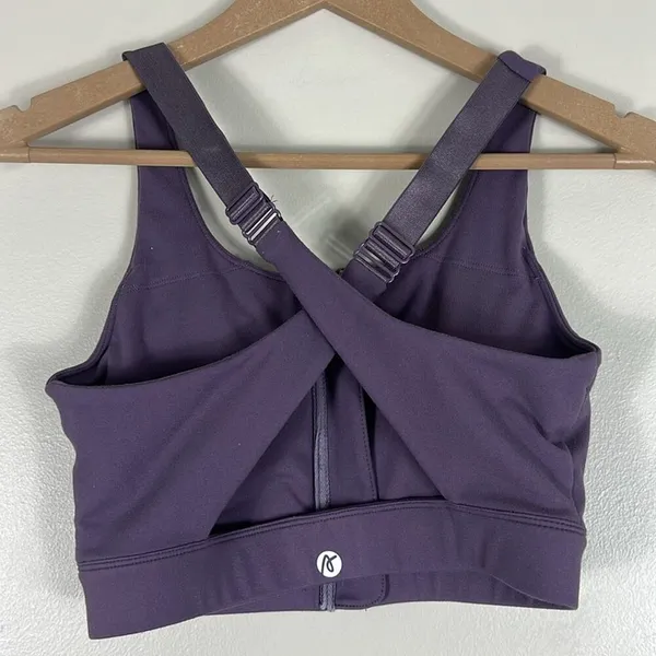 AYBL Purple Zip Up Sports Bra Womens M Athleisure Sportswear - Image 5