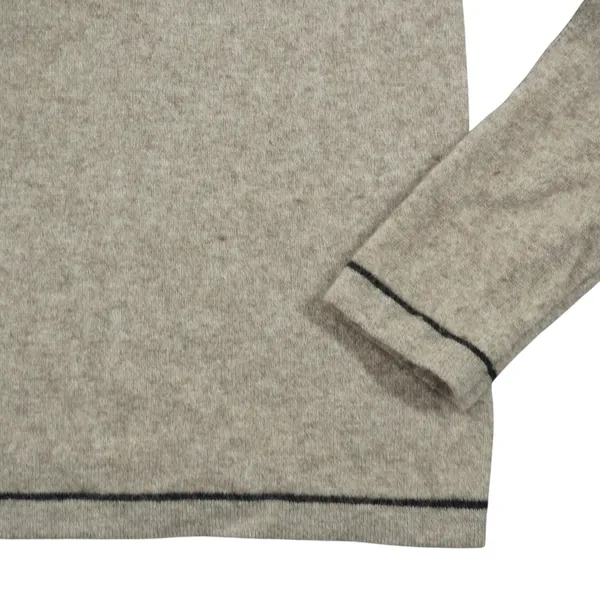 Joan Vass Cashmere Sweater‎ Women's Medium Tan Black Contrast Trim Crew Neck - Image 4