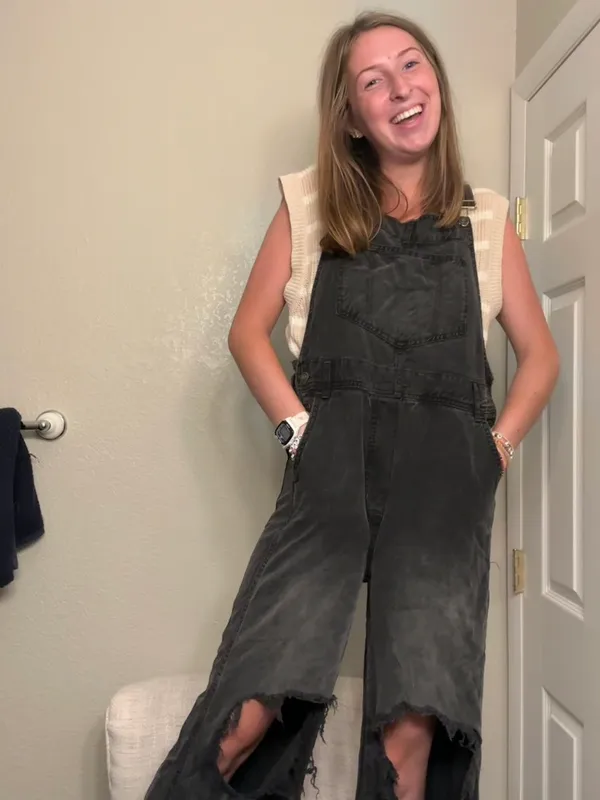Free People Black Overalls - Image 3