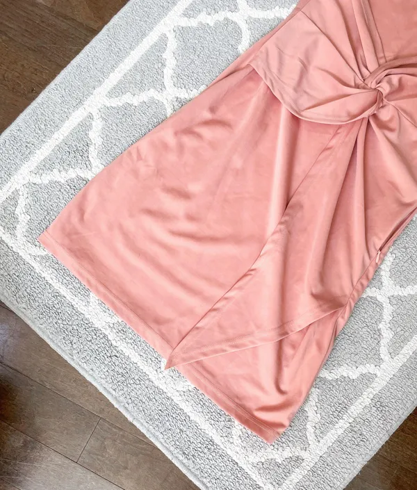 Showpo Blush Pink Front Knot Mini Dress - Image 5