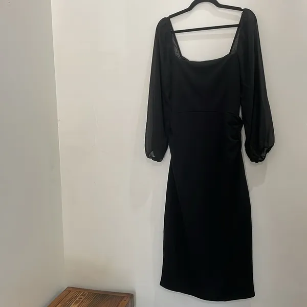 QUIZ Women's Chiffon Sleeve Scuba Crepe Midi Dress Size 8 US NWT - Image 11