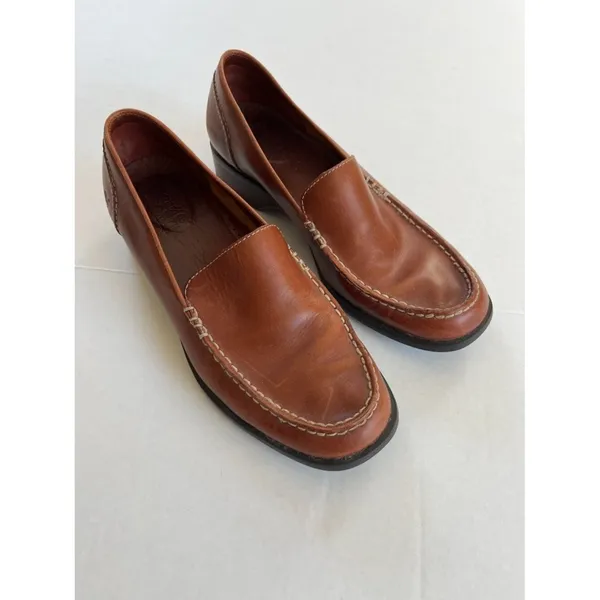 Timberland Womens Sz 9 SMART Brown Leather Shoes Slip On Loafer - Image 4