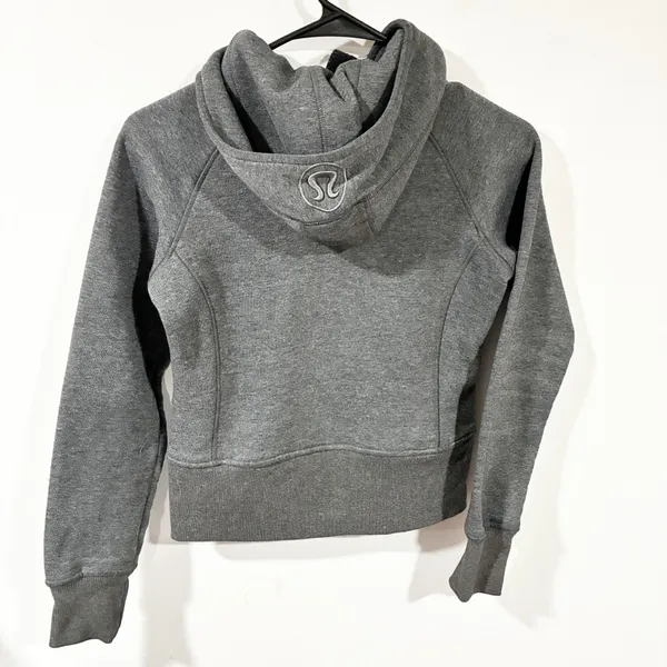 Lululemon‎ Grey Scuba Full Zip Hooded Sweatshirt Size 2 - Image 4