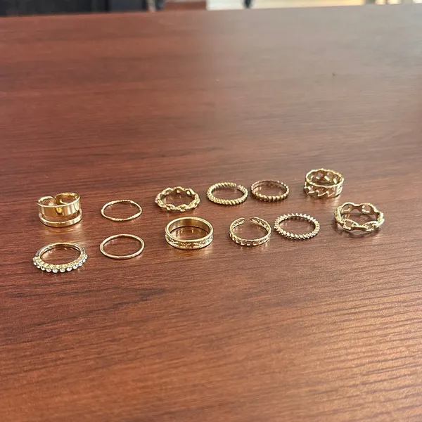 Gold Stacking Ring Set of 10 - Image 4