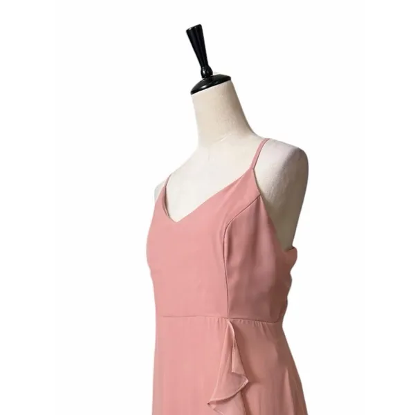 Birdy Grey Theresa Chiffon Gown Size L Ruffle Bridesmaid Dress Dusty Rose NWT - Image 10