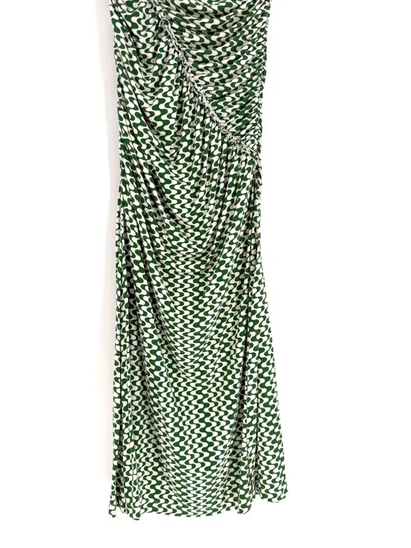 Celandine for Anthropologie The Gabbie Strapless‎ Ruched Green Maxi Dress L - Image 4