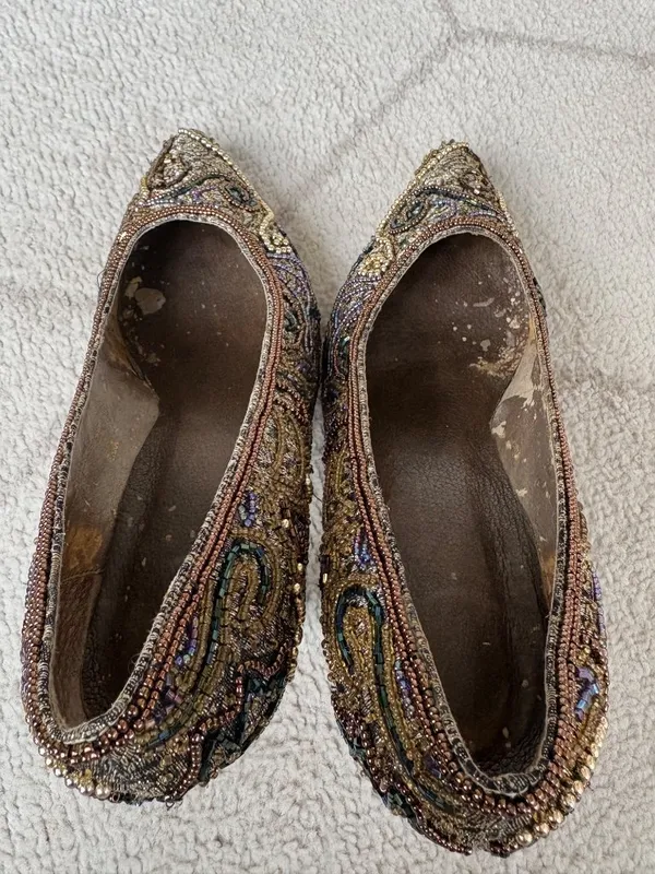 Vintage Valerie Stevens Beaded Paisley Heels Statement / Costume Theatre 7 - Image 7