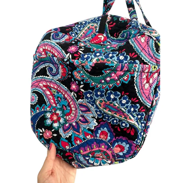 Vera Bradley Duffle Bag Women Large Multicolor Paisley Quilted Travel Weekender - Image 7