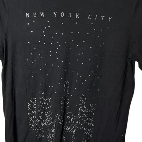 Old Navy Women's Graphic Short Sleeve Glitter NYC Graphic Tee Sz M - Image 7